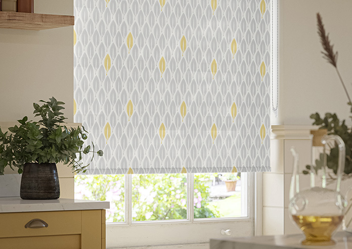 Leafy Print, Yellow Splash - Twist&Fit Roller Blind - Image 5